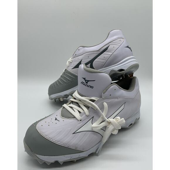 Mizuno 9 Spike Advance Sweep 3 Womens 11.5 Softball Cleat White Gray - Picture 1 of 6